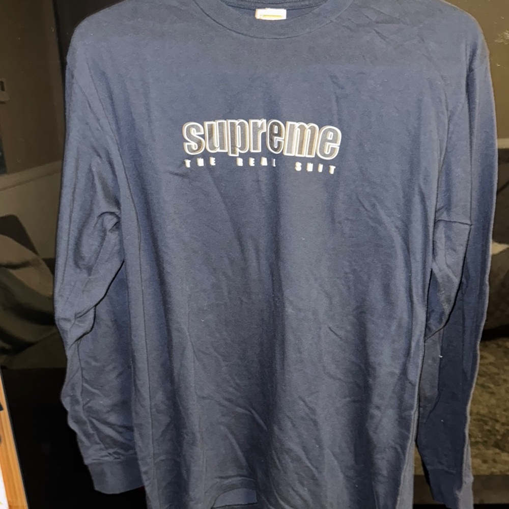 Supreme Blue Long Sleeve Tee with Iconic Branding